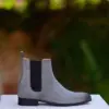 Grey Suede Chelsea LB-035 | Light Grey Suede Chelsea Boots Grey Suede Chelsea LB-035 | Royal Light Grey Suede Chelsea Boots