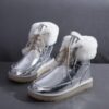 H024f88851af7499a8e273fad3124d17eY Real Cow Leather Natural Sheep Wool Fur Lined Women Short Ankle Winter Snow Boots Casual Warm Shoes Waterproof Flat