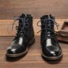 H3e9848ec2a334e70aef575b93e45853bB Natural Cow Leather Men Boots Top Quality Handmade Retro Men Boots Genuine Leather Men Boots