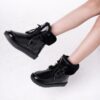 H45c38c5699ad40ecbc96980b050215172 Real Cow Leather Natural Sheep Wool Fur Lined Women Short Ankle Winter Snow Boots Casual Warm Shoes Waterproof Flat