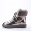 H522c9c2f9a83444cbc2dcfddf43be360v Real Cow Leather Natural Sheep Wool Fur Lined Women Short Ankle Winter Snow Boots Casual Warm Shoes Waterproof Flat