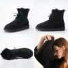 H56082bb51bbb48efb38dd587072775f3m Sheepskin Suede Leather Women Casual Short Winter Snow Boots Natural Sheep Wool Fur Lined Warm Shoes Waterproof