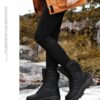 H6f95401632f74302aedda43996f50d27P New Warm Plush Snow Boots Men Lace Up Casual High Top Men's Boots Waterproof Winter Boots Anti-Slip Ankle Boots Army Work Boots
