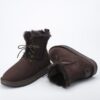 H77eac002b997443589a14964961d0e0ah Sheepskin Suede Leather Women Casual Short Winter Snow Boots Natural Sheep Wool Fur Lined Warm Shoes Waterproof