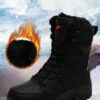 H7bae9375bb1544e28f6ed12768c95adcf New Warm Plush Snow Boots Men Lace Up Casual High Top Men's Boots Waterproof Winter Boots Anti-Slip Ankle Boots Army Work Boots