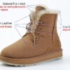 H894f349688894defbacf2ad1f6fe1d57k Sheepskin Suede Leather Women Casual Short Winter Snow Boots Natural Sheep Wool Fur Lined Warm Shoes Waterproof