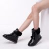 H993c7c6b660e441c98160836a020055cJ Real Cow Leather Natural Sheep Wool Fur Lined Women Short Ankle Winter Snow Boots Casual Warm Shoes Waterproof Flat