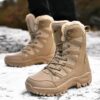Haadfc8a955bb480794aee060f543426eS New Warm Plush Snow Boots Men Lace Up Casual High Top Men's Boots Waterproof Winter Boots Anti-Slip Ankle Boots Army Work Boots