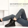 Hdcaba070e687474295579ad2d7da0fcat Sheepskin Suede Leather Women Casual Short Winter Snow Boots Natural Sheep Wool Fur Lined Warm Shoes Waterproof