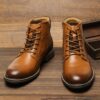 Hf632b9195cbb48f7ad4487d35592b5701 Natural Cow Leather Men Boots Top Quality Handmade Retro Men Boots Genuine Leather Men Boots