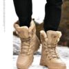 Hfdc94bf2eb0a4ae8a2df34837fc6c47cE New Warm Plush Snow Boots Men Lace Up Casual High Top Men's Boots Waterproof Winter Boots Anti-Slip Ankle Boots Army Work Boots