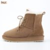 INOE-Fashion-Sheepskin-Suede-Leather-Women-Casual-Short-Winter-Snow-Boots-Natural-Sheep-Wool-Fur-Lined-3 Sheepskin Suede Leather Women Casual Short Winter Snow Boots Natural Sheep Wool Fur Lined Warm Shoes Waterproof