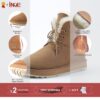 INOE-Fashion-Sheepskin-Suede-Leather-Women-Casual-Short-Winter-Snow-Boots-Natural-Sheep-Wool-Fur-Lined-4 Sheepskin Suede Leather Women Casual Short Winter Snow Boots Natural Sheep Wool Fur Lined Warm Shoes Waterproof