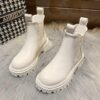 S9bb48aa0a35b401cb76afed3e6a01bd43 Autumn Winter Chelsea Boots Women 2022 Fashion Brown Black Beige White Ankle Boots For Women Fur Short Chunky Punk Gothic Shoes