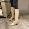 Slim-Woman-Knight-Knee-high-Boots-Square-6CM-Heel-Ladies-Zippers-Fashion-Soft-Leather-Winter-Long Slim Woman Knight Knee-high Boots Square 6CM Heel Ladies Zippers Fashion Soft Leather Winter Long Boots 2022 Shoes For Women