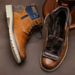 Warm Winter Boots For Men Comfortable Non-Slip Leather Men Winter Shoes
