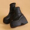 Brand-New-Gothic-Style-Sexy-Elegant-Chunky-Platform-Women-Ankle-Boots-Big-Size-43-Walking-Comfy Brand New Gothic Style Sexy Elegant Chunky Platform Women Ankle Boots Walking Comfy Woman Shoes Platform Shoes