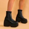 Brand-New-Gothic-Style-Sexy-Elegant-Chunky-Platform-Women-Ankle-Boots-Big-Size-43-Walking-Comfy-5 Brand New Gothic Style Sexy Elegant Chunky Platform Women Ankle Boots Walking Comfy Woman Shoes Platform Shoes