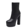 Fashion-Square-Toe-Women-Boots-Platform-Chunky-High-Cylinder-Heel-Side-Zipper-Ankle-Boots-Woman-Party-2 Fashion Square Toe Women Boots Platform Chunky High Cylinder Heel Side Zipper Ankle Boots Woman Party Dress Shoes