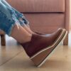 Hdff92b4a77db41058c80c4bfe680a3e2W Zipper Wedges Women's Ankle Boots Round Toe Ladies Modern Boots PU Leather Solid Color Sewing Female Casual Shoes women