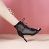 S6de6c7c886da4fcca4c87d5f17286473A Sandals Hollow Mesh Heels women's Shoes Summer 2023 Trend Black Lace-Up Sexy Peep Toe Boots Stilettos Jazz Dance Female Shoes