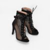 Peep Toe Summer Shoes Woman Sandals Sexy Hollow Gladiator Ankle Boots Lace-up High Heels Jazz Dance Shoes Female Large Size