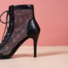 Sc7af6f103a2b416e9c0487c7a308f961o Sandals Hollow Mesh Heels women's Shoes Summer 2023 Trend Black Lace-Up Sexy Peep Toe Boots Stilettos Jazz Dance Female Shoes