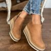 Zipper-Wedges-Women-s-Ankle-Boots-Round-Toe-Ladies-Modern-Boots-PU-Leather-Solid-Color-Sewing-1 Zipper Wedges Women's Ankle Boots Round Toe Ladies Modern Boots PU Leather Solid Color Sewing Female Casual Shoes women