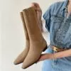 Boots-Women-2022-New-Western-Cowboy-Boots-Fashion-Slip-on-Flat-Knight-Boots-Casual-Women-Shoes Boots Women 2022 New Western Cowboy Boots Fashion Slip on Flat Knight Boots Casual Women Shoes Ladies Mid Calf Boots Bottines