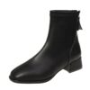 Elastic-Socks-Boots-Fashion-Ankle-Boots-Women-High-Heel-Thicks-Heel-Square-Toe-Short-Boots-Women-4 Elastic Socks Boots Fashion Ankle Boots Women High Heel Thicks Heel Square Toe Short Boots Women Retro 2023 New Ladies Shoes