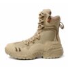 Outdoor Army Combat Boots Mountain Shoes Khaki Black Swat Police Shoes Hiking Camping Trudging Boots