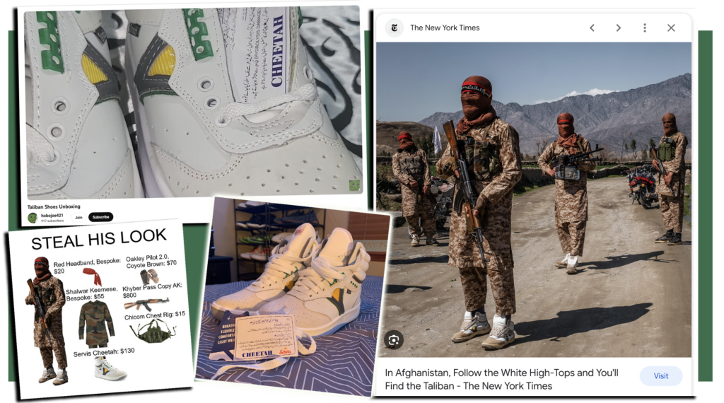 Servis Cheetah Low top trainers White yellow green shoes afghani tali style