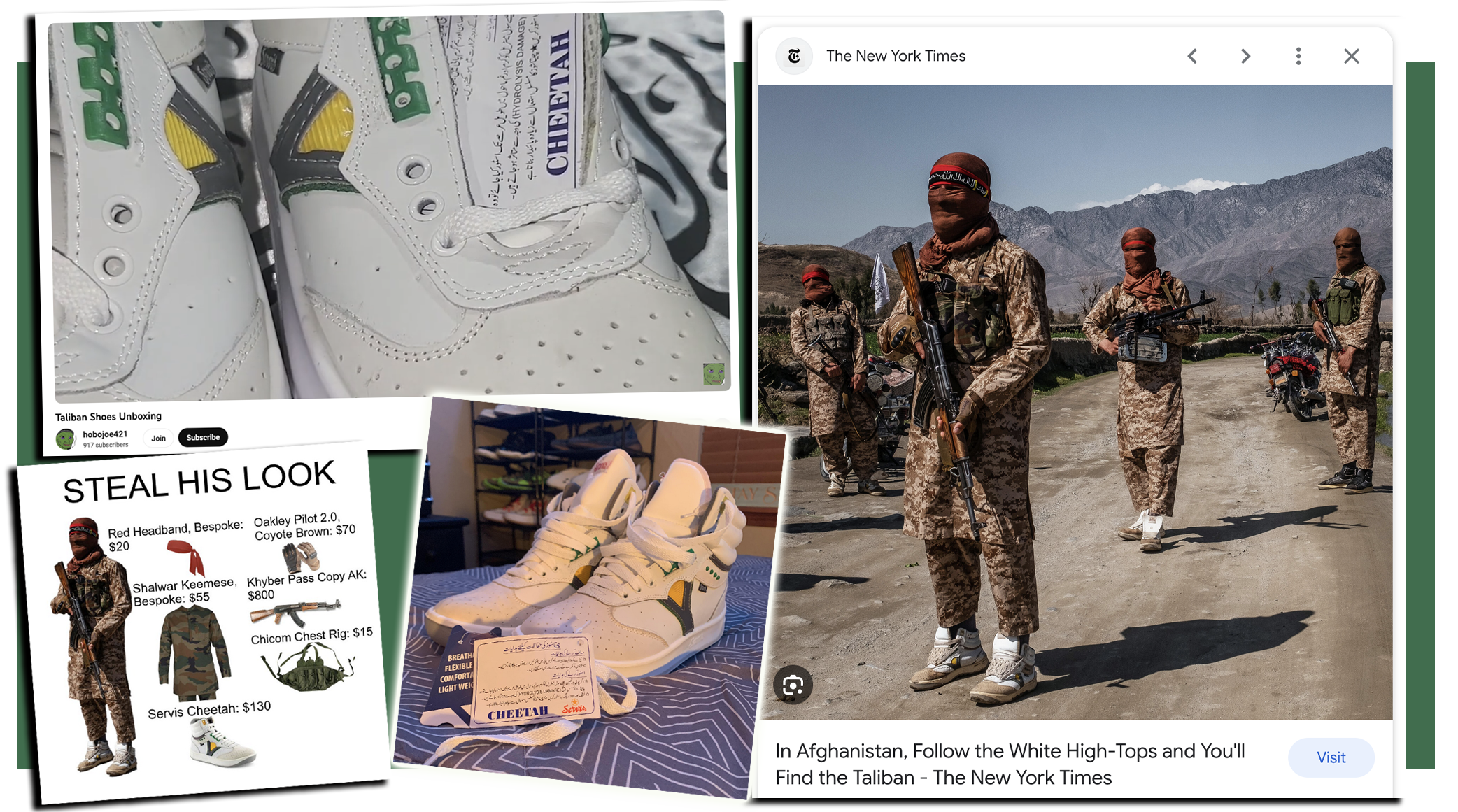 Servis Cheetah Low top trainers White yellow green shoes afghani tali style
