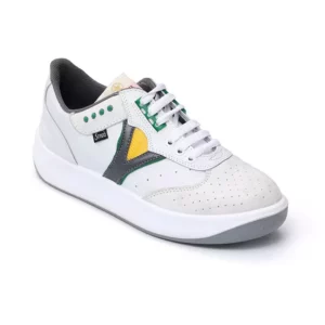 Servis Cheetah Low top trainers White yellow green shoes afghani tali style