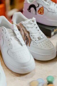 Premium white sneakers styled with smart casual outfit in 2026 fashion trend